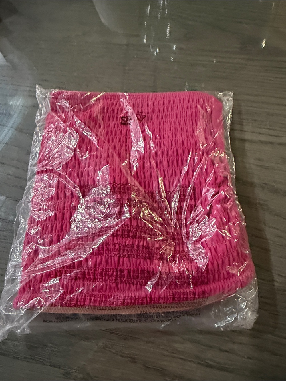 Bright Pink Smocked Swim Bandeau Tube Top
